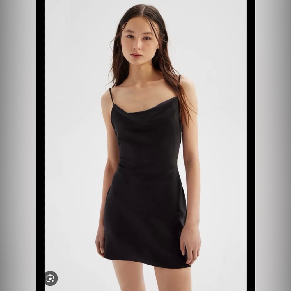 Urban Outfitters Black Cowl Slip Dress